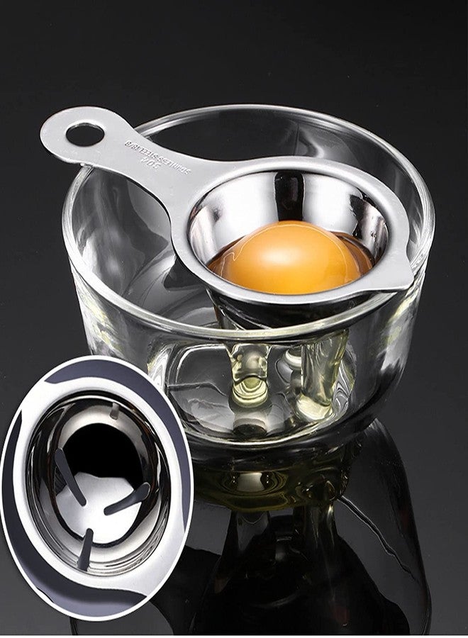 Trifecta Stainless Steel Egg White Separator Tools Eggs Yolk Filter Gadgets Kitchen Accessories Separating Funnel Spoon Egg Divider Tool Breakfast Kitchen Tool Sieve Filter Egg Sieve (1) - Image 3